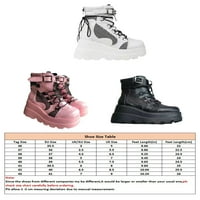 Ženske cipele za cipele za cipele za cipele Chunky High Heel čipke up punk borbene čizme bijele 5,5