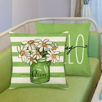 Poklopi opružnice Bayell Spring set od 4, proljetna ljetna seoska kuća bacaju jastuk za jastuk zeleni