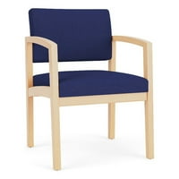 LeSro Leno Wood Tkanina za recepciju Guest stolica u kobaltu Plava prirodna
