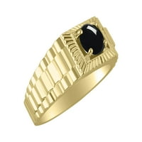 Muški prstenovi žuti zlatni srebrni prsten prekrasan okrugli oblik draguljastog kamena dizajnerskog
