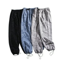 Muške modne pantalone za ispis džep za crtanje ravne noge Kombinezone pantalone labave elastične strugove
