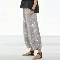 Eashery Casual pantalone za ženske pantalone za pantalone za žene za žene Ženske hlače Trendi Grey XL