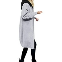 WHLBF Zimski kaputi za žene plus veličine, ženske jakne za zgusnuću i runu i zimske ležerne patentni