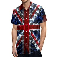 Muške majice Muške modne casual zastava 3D digitalni taster za tisak Rever Majica kratkih rukava Havajska