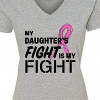 Inktastično moje kćeri se bori su moja svjesnost karcinoma za dojku Ženska majica V-izrez