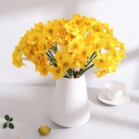 Hesoicy buket umjetni cvijet realističan ukrasni lagana njega žuti bijeli lažni narcis bouquet kućni