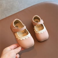 Djevojke prve šetačke sandale čizme Slatka ravna čvrsta boja čipke kuka za kuka udobne cipele s klizanjem