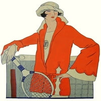 Lady Teniser u crvenom blejru Poster Print Mary Evans Slika Librarypeter & Dawn Cope Collection