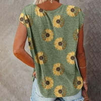 PBNBP T majice za žene ljetne estetske leptirske cvjetne posade kratkih rukava s kratkim rukavima ljetna