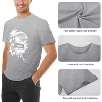 PIMFILM prevelike majice za muškarce Muška slana voda kratka rukava majica sa džepom sive xx-velike