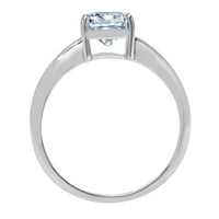 2. CT Briljantni jastuk Cleani simulirani dijamant 18k bijeli zlatni pasijans prsten sz 7.75