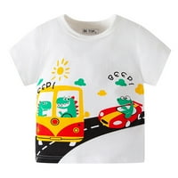 Toddler Kids Baby Boys Girls Ljetni crtani automobili Kratki rukav Crewneck T majice na vrhu Tee odjeća
