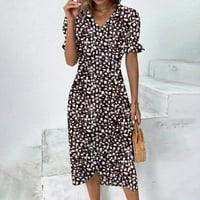 Ljeto Plus Veličina haljina za žene ispod 10 dolara, ženske ležerne ljetne rukave s rukavima s kratkim
