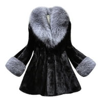 HGW kaputi za žene plus veličine žene srednje dužine modne topla jakne V-izrez