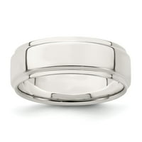 Bijeli sterling srebrni prsten za prsten vjenčani standardni stan