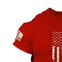 Advoicd majice za muške proljeće i ljetne majice Vintage Print majica Američka zastava nevolje za O-izrez