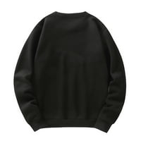 Muškarci zahvalnosti Crewneck Duks plus baršunaste džemper Crna veličina XL