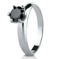 Solitaire Wedding Ring, Titanium Vjenčani prsten, Zaručni prsten, obljetni prsten, Crni CZ Vjenčani