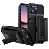 OFOCASE za iPhone Pro MA Ultra novčanik s držačem kartice Kickstand Heavy Duty Otporni na poslovni prostor-crni