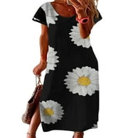 Žene Ljetni cvjetni gradijent kratkih rukava za prazničnu haljinu
