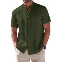 Fsqjgq pamuk pamučna majica za muškarce kratki rukav kapuljač džepni kratki rukav ljetni majice Bluza