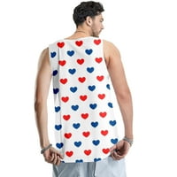 4. jula majica bez rukava, majice za muškarce, 3D print majice muškarci Pokloni za mlade muškarče Muškarci