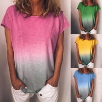 Ženske ljetne vrhove Žene povremene gradijentne boje kratkih rukava s majicama Tunička bluza