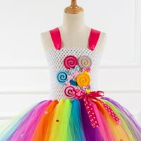 Djevojke se oblače deljekleno bez rukava za rođendanske haljine Party Tutu princeza haljina Kids Rainbow
