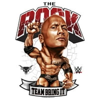 Djevojka WWE The Rock Team donosi ga bobble glavom Grafički tee bijeli mali