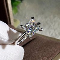 Yubnlvae Prstenovi Personalizirani metalni kvadrat Diamond ženski prsten nakit poklon veliki pravokutni
