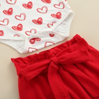 Liacowi Valentines Dnevna odjeća za dječje dječje djevojke Srce dugih rukava s dugim rukavima + elastične