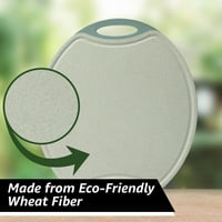Dvostrana ploča za rezanje vlakana Raj pšenična vlakna - laurel zelena ploča sa dvostrukom kuhinjom
