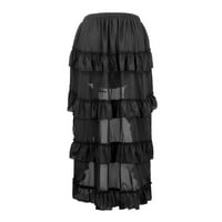 Ženska parna parna viktorijanska suknja Gotska čipka TRIM ruffled Visoka niska suknja Vintage Renaissance