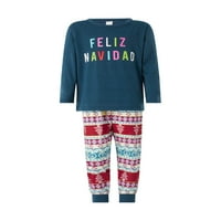 Podudaranje porodične pidžame postavlja Božić PJ-a sa slovom i Xmas stabloprintiranim dugim rukavima