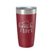 Beach Life Tumbler Sunshine Travel Chling izolirani laserski urezani kafić oz Ljubičasta