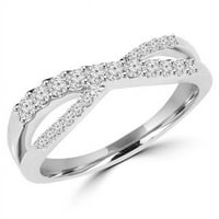 MULTI-KAMENI KRUG CRT CZ Vjenčani prsten u 0. Sterling Silver, 0. Carat