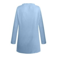 Kardigani za žene, čvrsta labava bluza s dugim rukavima Zapadni kardigani za žene nebesko plavo veličine
