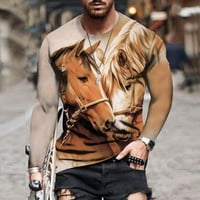 Muške košulje na klirensu ispod $ konja Retro Ing Okrugli izrez Dugih rukava muške proljeće i jesenska