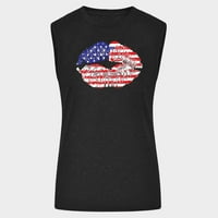 Američki tenkovi zastava za žene Ležerne prilike ljetne zvijezde Stripes Grafičke majice bez rukava