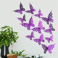 PLOKNPLQ Zidne naljepnice Početna Dekor 3D šuplje leptir zidne décore veličine leptir dekor šuplje rezbarenje