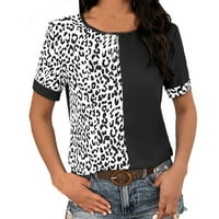 Izlazimo na žene za žene kratki rukav vrhovi Bluze Regularne fit t majice Pulover tees vrhovi Leopard