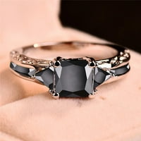 Nakit Reative Fashion Black cirkon Nakit Lady Angažovanje prstena Veličina legura za muškarce Žene