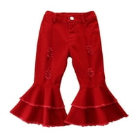 SNGXGN Girl Esster Dnevne hlače izvlačenja slatkih zečica udobne dno kantarne hlače crvene 1- godine
