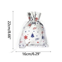 VerPetridure Crckstring Božićne torbe za poklon bombona Santa Snowman Elk zamotavanje plastične vrećice