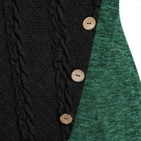 Viikei Womens Dukseteri Cardigan džemperi za žene plus veličine plus veličine Žene okrugli vrat Dugih