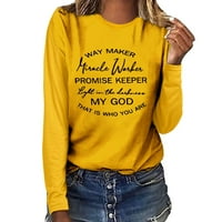 Košulje za žene Trendy Dugi pulover O-izrez za bluzu swea gornji rukav Ispis majica bluza Thirts Womens