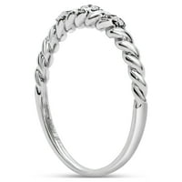 Superjeweler Carat Dainty Diamond Band Prsten u srebru Sterling za žene