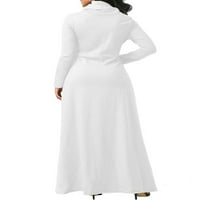 Seksi plesna ženska haljina dugačak maxi haljina dugih rukava Cowl izrez tunika tunika obična boja elegantna