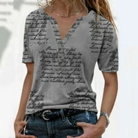 Luiyenes TEE Tunike Ženska casual bluza V-izrez kratkih rukava kratkih rukava Lady Top patentni zatvarač