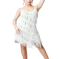 Ženski centri Fringes Latin Dancewear Shiny Tassels Rumba Flapper haljina